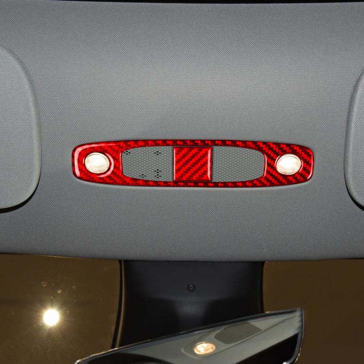 For Tesla Model 3 2019-2022 / Y 2019-2024 2pcs/Set Carbon Fiber Car Reading Light Panel Decorative Sticker, Left and Right Drive(Red) - Car Interior Mouldings by buy2fix | Online Shopping UK | buy2fix