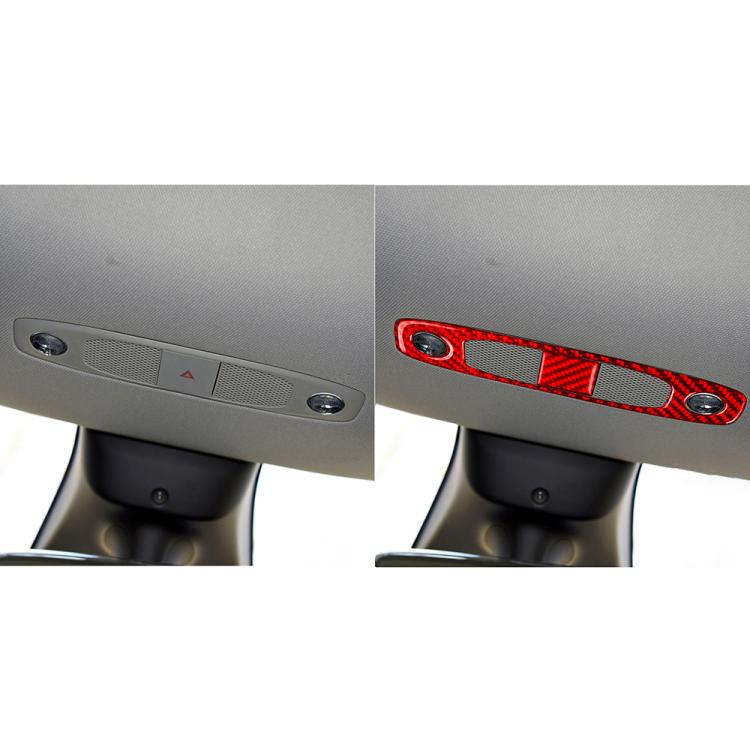 For Tesla Model 3 2019-2022 / Y 2019-2024 2pcs/Set Carbon Fiber Car Reading Light Panel Decorative Sticker, Left and Right Drive(Red) - Car Interior Mouldings by buy2fix | Online Shopping UK | buy2fix
