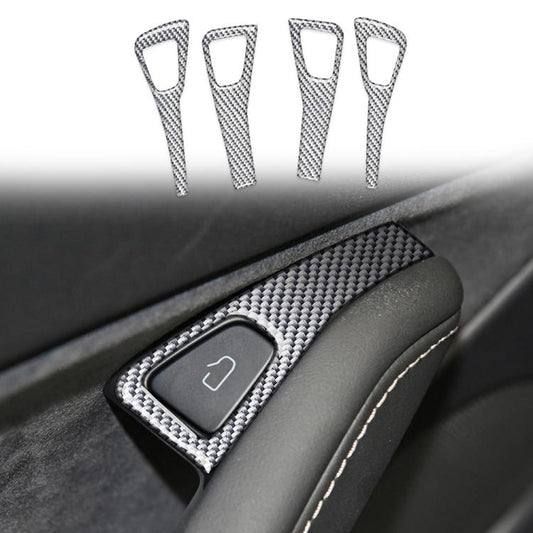 For Tesla Model 3 2017-2022 / Y 2020-2024 4pcs/Set Carbon Fiber Car Door Switch Panel Decorative Sticker, Left and Right Drive(Silver) - Car Interior Mouldings by buy2fix | Online Shopping UK | buy2fix