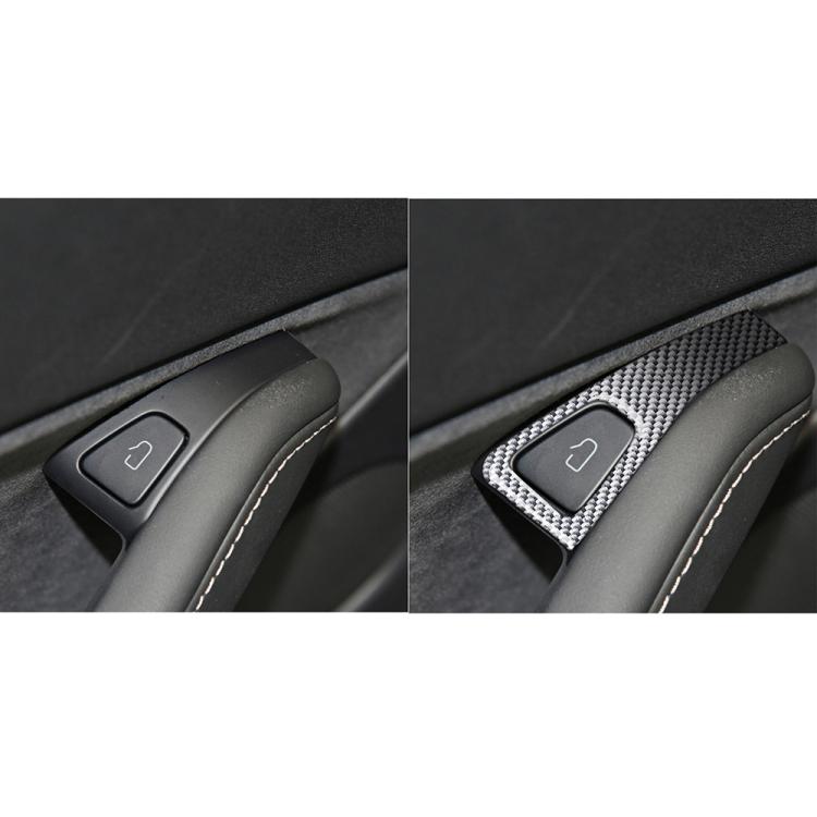 For Tesla Model 3 2017-2022 / Y 2020-2024 4pcs/Set Carbon Fiber Car Door Switch Panel Decorative Sticker, Left and Right Drive(Silver) - Car Interior Mouldings by buy2fix | Online Shopping UK | buy2fix