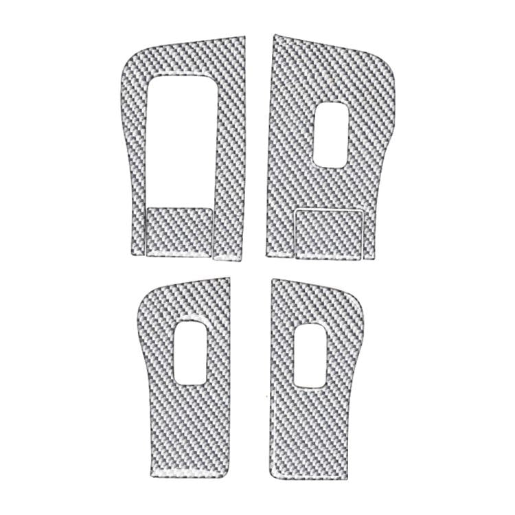 For Tesla Model 3 2017-2022 / Y 2020-2024 6pcs/Set Carbon Fiber Car Window Lift Panel Decorative Sticker, Left Drive(Silver) - Car Interior Mouldings by buy2fix | Online Shopping UK | buy2fix