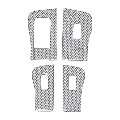 For Tesla Model 3 2017-2022 / Y 2020-2024 6pcs/Set Carbon Fiber Car Window Lift Panel Decorative Sticker, Left Drive(Silver) - Car Interior Mouldings by buy2fix | Online Shopping UK | buy2fix