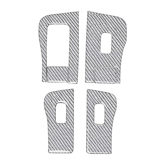 For Tesla Model 3 2017-2022 / Y 2020-2024 6pcs/Set Carbon Fiber Car Window Lift Panel Decorative Sticker, Left Drive(Silver) - Car Interior Mouldings by buy2fix | Online Shopping UK | buy2fix