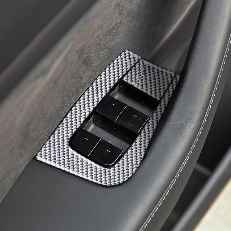 For Tesla Model 3 2017-2022 / Y 2020-2024 6pcs/Set Carbon Fiber Car Window Lift Panel Decorative Sticker, Left Drive(Silver) - Car Interior Mouldings by buy2fix | Online Shopping UK | buy2fix