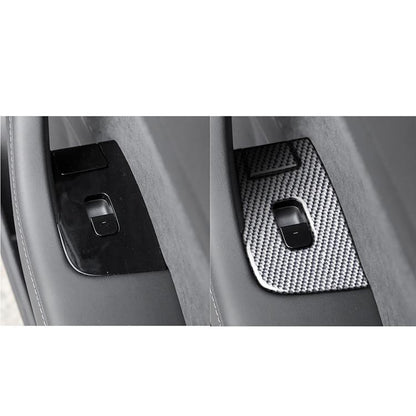 For Tesla Model 3 2017-2022 / Y 2020-2024 6pcs/Set Carbon Fiber Car Window Lift Panel Decorative Sticker, Left Drive(Silver) - Car Interior Mouldings by buy2fix | Online Shopping UK | buy2fix