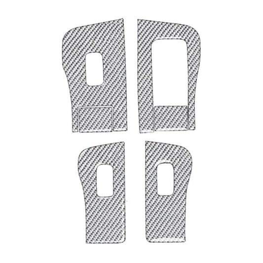 For Tesla Model 3 2017-2022 / Y 2020-2024 6pcs/Set Carbon Fiber Car Window Lift Panel Decorative Sticker, Right Drive(Silver) - Car Interior Mouldings by buy2fix | Online Shopping UK | buy2fix
