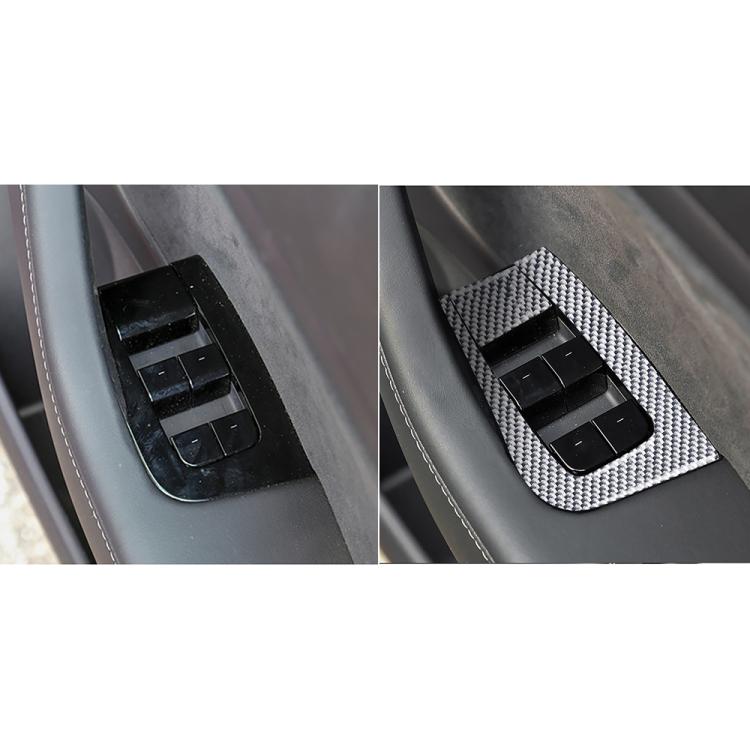 For Tesla Model 3 2017-2022 / Y 2020-2024 6pcs/Set Carbon Fiber Car Window Lift Panel Decorative Sticker, Right Drive(Silver) - Car Interior Mouldings by buy2fix | Online Shopping UK | buy2fix