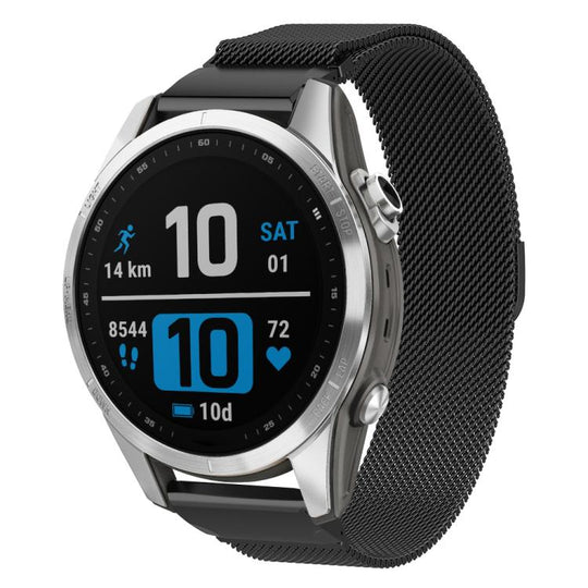 For Garmin Fenix 8/7S/6S/5S 20mm xDfind Milanese Quick Fit Metal Watch Band(Black)