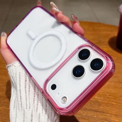 For iPhone 17 Pro Contrast Color Gradient Transparent MagSafe Phone Case(Purple Pink + Light Purple) - iPhone 17 Pro Cases by buy2fix | Online Shopping UK | buy2fix