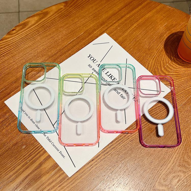 For iPhone Air Contrast Color Gradient Transparent MagSafe Phone Case(Purple Pink + Light Purple) - iPhone Air Cases by buy2fix | Online Shopping UK | buy2fix