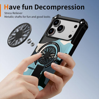 For iPhone 17 Camouflage Kickstand Rotating Shaft MagSafe Phone Case(Bright Green Branches) - iPhone 17 Cases by buy2fix | Online Shopping UK | buy2fix