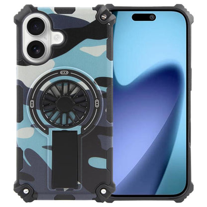 For iPhone 17 Camouflage Kickstand Rotating Shaft MagSafe Phone Case(Green Camouflage) - iPhone 17 Cases by buy2fix | Online Shopping UK | buy2fix