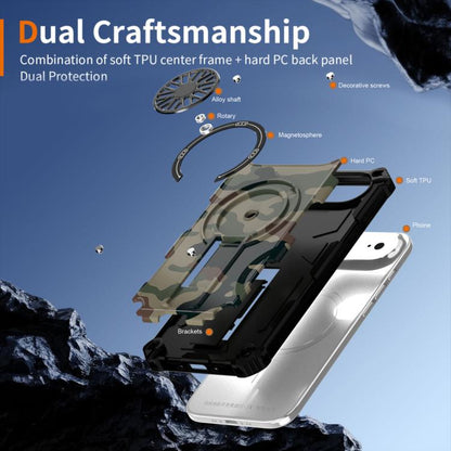 For iPhone Air Camouflage Kickstand Rotating Shaft MagSafe Phone Case(Army Green Camouflage) - iPhone Air Cases by buy2fix | Online Shopping UK | buy2fix