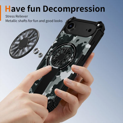 For iPhone Air Camouflage Kickstand Rotating Shaft MagSafe Phone Case(Grey Camouflage) - iPhone Air Cases by buy2fix | Online Shopping UK | buy2fix