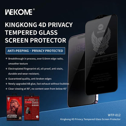 For iPhone 16 Pro WK WTP-012 KinKong 0.25mm 9H 4D Curved Privacy Tempered Glass Film - iPhone 16 Pro Tempered Glass by WK | Online Shopping UK | buy2fix