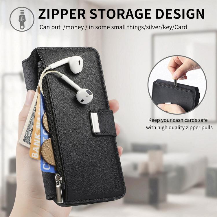 For iPhone 16 Pro Max CaseNeo MagSafe RFID Anti-theft Zipper Wallet Retro Leather Phone Case(Black) - iPhone 16 Pro Max Cases by CaseNeo | Online Shopping UK | buy2fix
