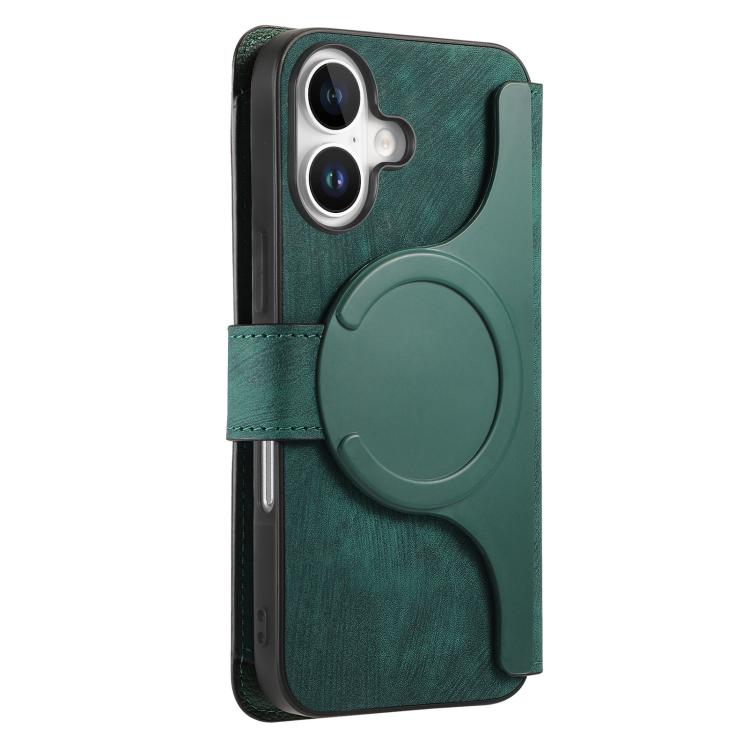 For iPhone 16 CaseNeo MagSafe RFID Anti-theft Zipper Wallet Retro Leather Phone Case(Green) - iPhone 16 Cases by CaseNeo | Online Shopping UK | buy2fix