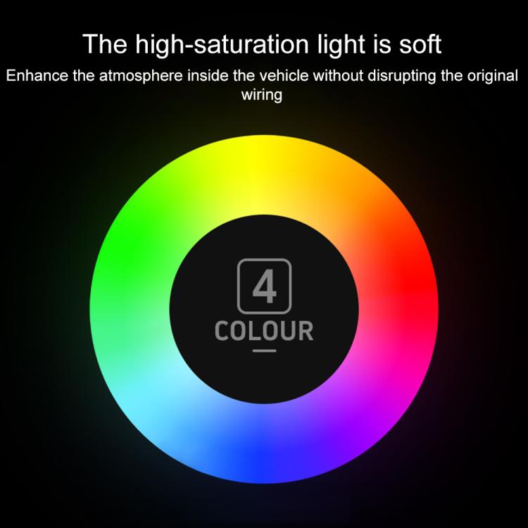 4pcs Car USB LED Atmosphere Light(Red Light) - Atmosphere lights by buy2fix | Online Shopping UK | buy2fix
