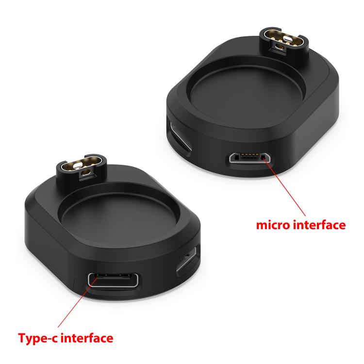 For Garmin Venu 3 / 3S / Fenix 7 / 7X xDfind Type-C and Micro USB Interface Smart Watch Charging Adapter(Black) - Charger by xDfind | Online Shopping UK | buy2fix
