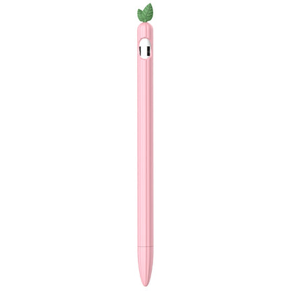For Apple Pencil 1 Contrasting Color Mint Leaf Silicone Non-slip Protective Cover(Pink) - Pencil Accessories by buy2fix | Online Shopping UK | buy2fix