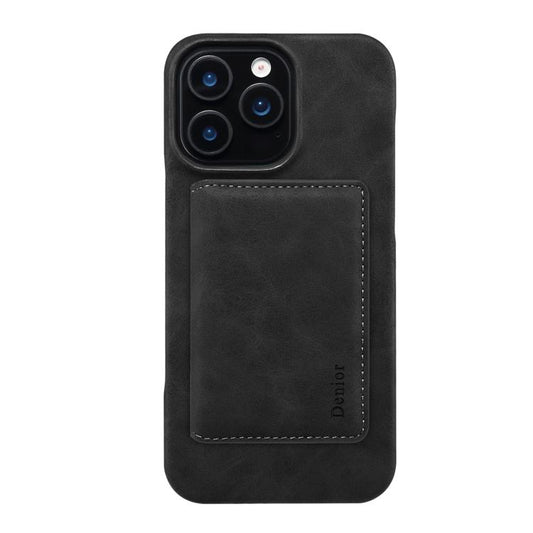 For iPhone 16 Plus Denior D27 Retro Texture RFID MagSafe Photo Frame Card-slot Phone Case(Black) - iPhone 16 Plus Cases by Denior | Online Shopping UK | buy2fix
