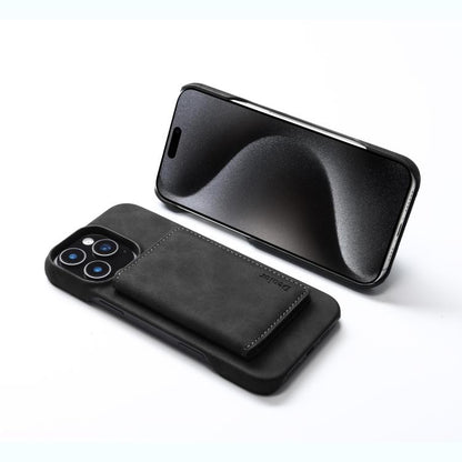 For iPhone 16 Plus Denior D27 Retro Texture RFID MagSafe Photo Frame Card-slot Phone Case(Black) - iPhone 16 Plus Cases by Denior | Online Shopping UK | buy2fix