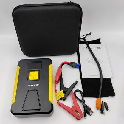 FOXSUR Car Emergency Starter Power Supply Multi-function Portable Car Air Pump(Yellow) - Power Bank by FOXSUR | Online Shopping UK | buy2fix