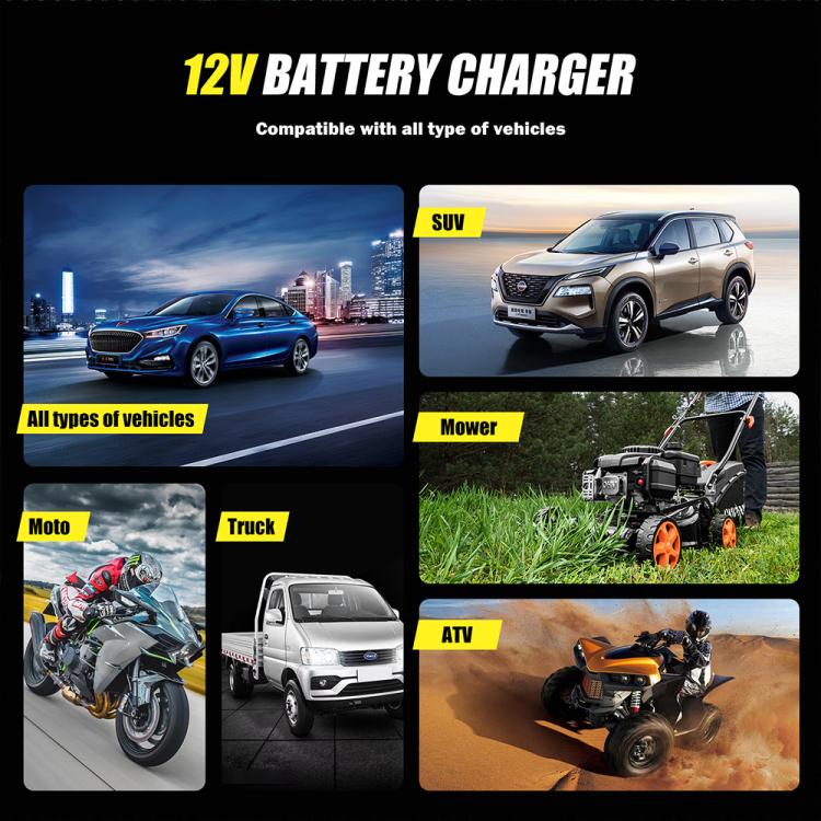 FOXSUR FTC-1206 2 in 1 12V Charging Tester Integrated Machine Car Motorcycle Battery Charger Tester, AU Plug(Yellow) - Battery Charger by FOXSUR | Online Shopping UK | buy2fix