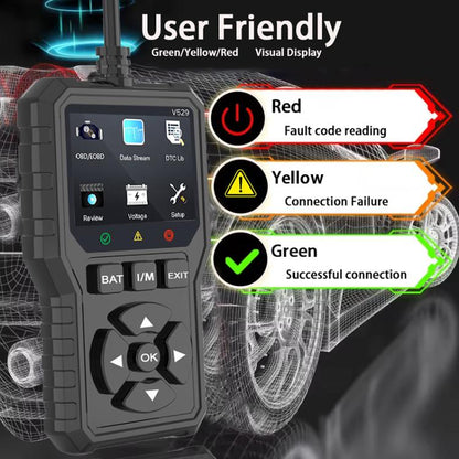 FOXSUR V529 OBD2 Car Engine Fault Code Reader Diagnostic Instrument(Black) - Code Readers & Scan Tools by FOXSUR | Online Shopping UK | buy2fix