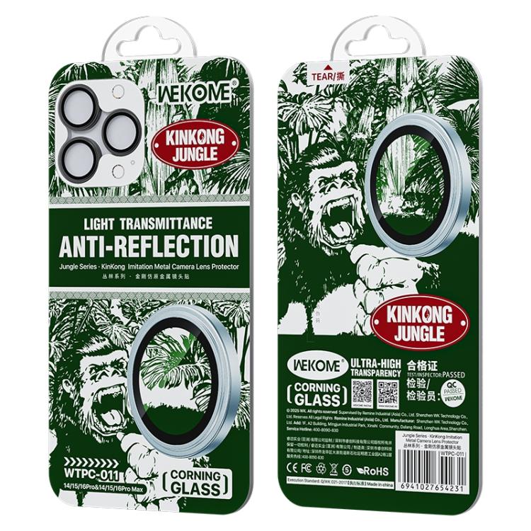 For iPhone 16 Pro / 16 Pro Max WK WTPC-011 Jungle Series Kinkong Imitation Metal Camera Lens Protector Film(Black) - iPhone 16 Pro Max Tempered Glass by WK | Online Shopping UK | buy2fix