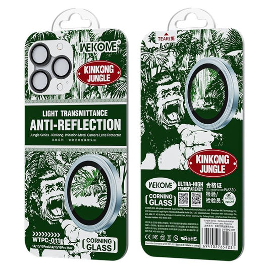 For iPhone 16 Pro / 16 Pro Max WK WTPC-011 Jungle Series Kinkong Imitation Metal Camera Lens Protector Film(Black) - iPhone 16 Pro Max Tempered Glass by WK | Online Shopping UK | buy2fix