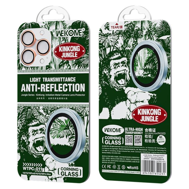 For iPhone 16 Pro / 16 Pro Max WTPC-011 Jungle Series Kinkong Imitation Metal Camera Lens Protector Film(Rose Gold) - iPhone 16 Pro Max Tempered Glass by WK | Online Shopping UK | buy2fix
