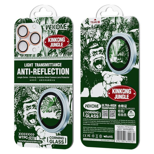 For iPhone 16 Pro / 16 Pro Max WTPC-011 Jungle Series Kinkong Imitation Metal Camera Lens Protector Film(Rose Gold) - iPhone 16 Pro Max Tempered Glass by WK | Online Shopping UK | buy2fix
