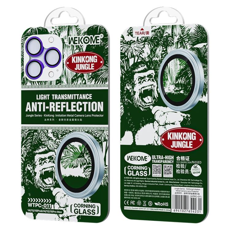 For iPhone 16 Pro / 16 Pro Max WTPC-011 Jungle Series Kinkong Imitation Metal Camera Lens Protector Film(Purple) - iPhone 16 Pro Max Tempered Glass by WK | Online Shopping UK | buy2fix