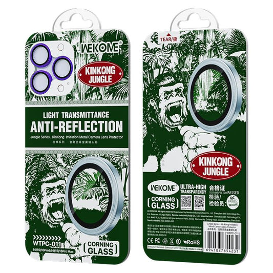 For iPhone 16 Pro / 16 Pro Max WTPC-011 Jungle Series Kinkong Imitation Metal Camera Lens Protector Film(Purple) - iPhone 16 Pro Max Tempered Glass by WK | Online Shopping UK | buy2fix