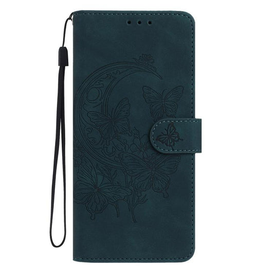 For iPhone Air Moonlit Butterfly Dance Pattern Embossed Leather Phone Case(Green) - iPhone Air Cases by buy2fix | Online Shopping UK | buy2fix