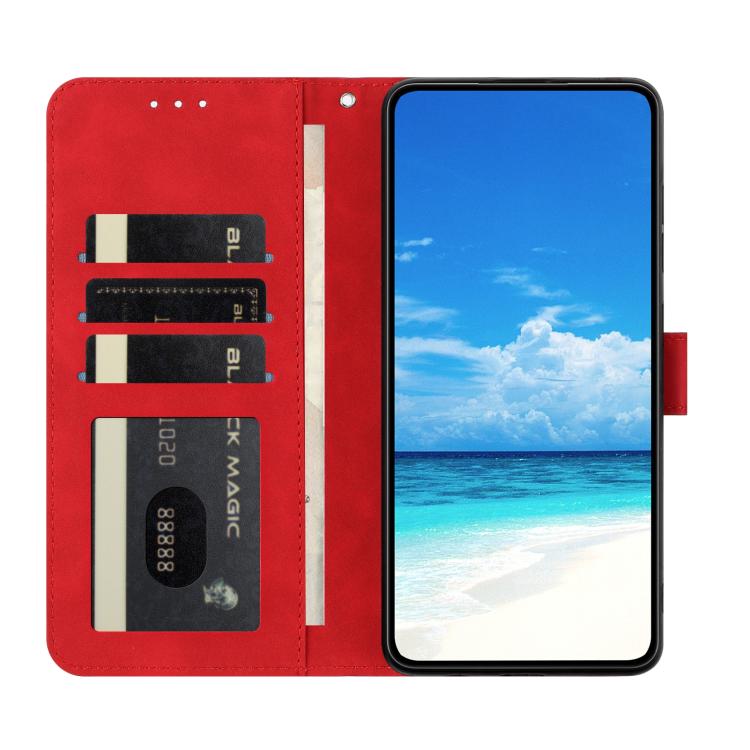 For iPhone Air Moonlit Butterfly Dance Pattern Embossed Leather Phone Case(Red) - iPhone Air Cases by buy2fix | Online Shopping UK | buy2fix