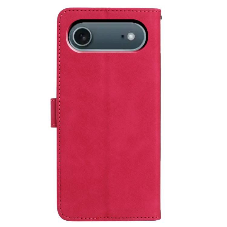 For iPhone Air Moonlit Butterfly Dance Pattern Embossed Leather Phone Case(Rose Red) - iPhone Air Cases by buy2fix | Online Shopping UK | buy2fix