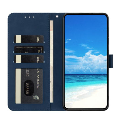 For iPhone Air Moonlit Butterfly Dance Pattern Embossed Leather Phone Case(Navy Blue) - iPhone Air Cases by buy2fix | Online Shopping UK | buy2fix