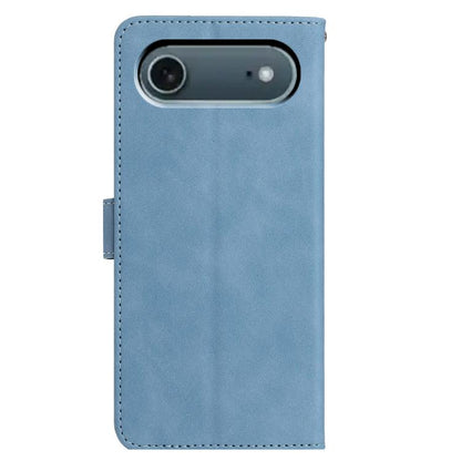 For iPhone Air Moonlit Butterfly Dance Pattern Embossed Leather Phone Case(Blue) - iPhone Air Cases by buy2fix | Online Shopping UK | buy2fix
