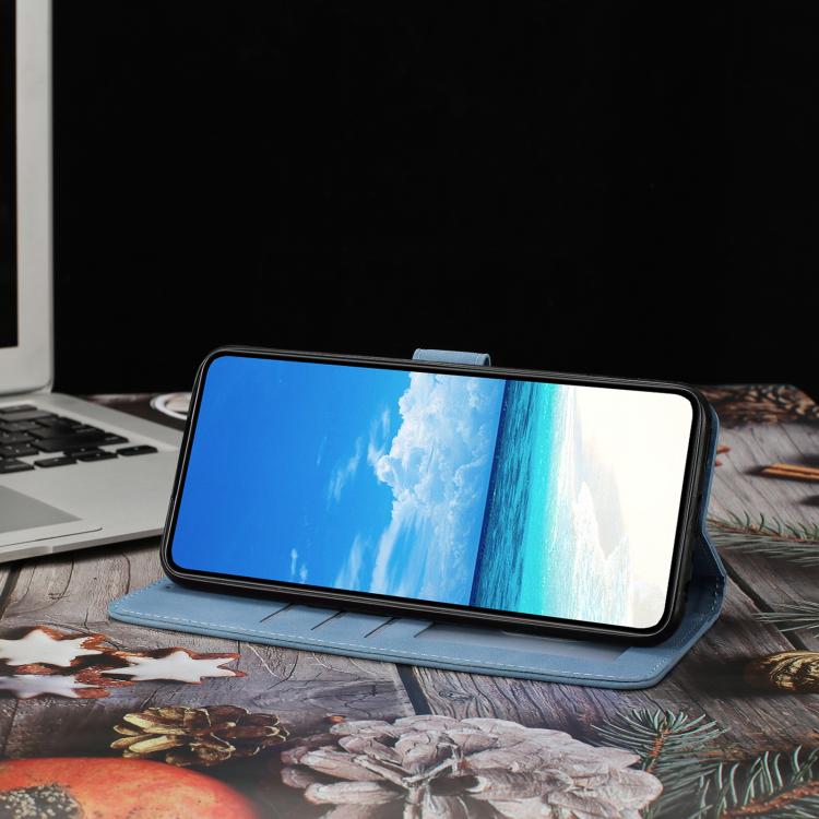 For iPhone Air Moonlit Butterfly Dance Pattern Embossed Leather Phone Case(Blue) - iPhone Air Cases by buy2fix | Online Shopping UK | buy2fix