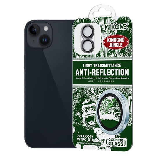 For iPhone 16 / 16 Plus WK WTPC-011 Jungle Series Kinkong Imitation Metal Camera Lens Protector Film(Black)