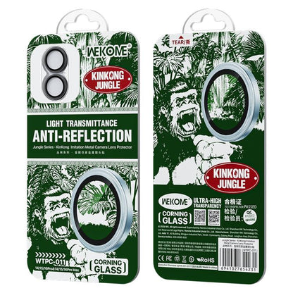 For iPhone 16 / 16 Plus WK WTPC-011 Jungle Series Kinkong Imitation Metal Camera Lens Protector Film(Black) - iPhone 16 Tempered Glass by WK | Online Shopping UK | buy2fix
