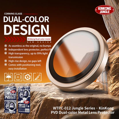 For iPhone 16 Pro / 16 Pro Max WK WTPC-012 Jungle Series Kinkong PVD Dual-color Metal Lens Protector Film(Black) - iPhone 16 Pro Max Tempered Glass by WK | Online Shopping UK | buy2fix