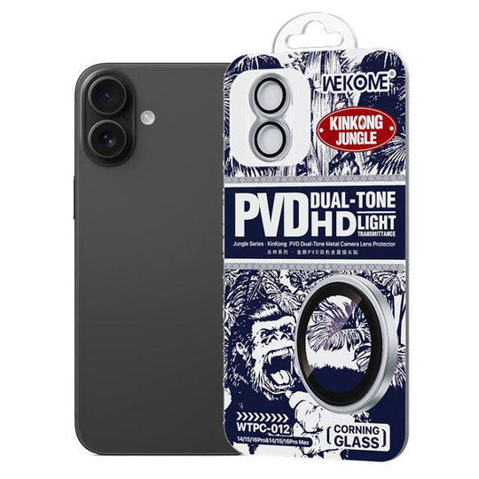For iPhone 16 / 16 Plus WK WTPC-012 Jungle Series Kinkong PVD Dual-color Metal Lens Protector Film(Transparent)