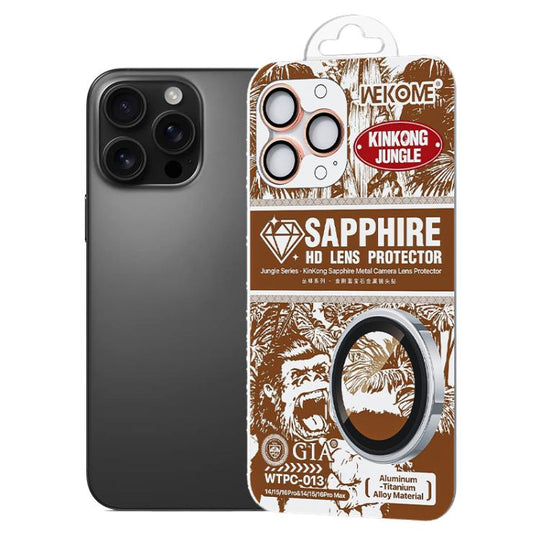 For iPhone 16 Pro / 16 Pro Max WK WTPC-013 Jungle Series Kinkong Sapphire Metal Camera Lens Protector Film(Rose Gold)