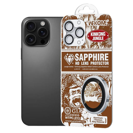 For iPhone 16 Pro / 16 Pro Max WK WTPC-013 Jungle Series Kinkong Sapphire Metal Camera Lens Protector Film(Transparent)
