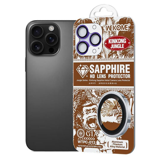 For iPhone 16 Pro / 16 Pro Max WK WTPC-013 Jungle Series Kinkong Sapphire Metal Camera Lens Protector Film(Purple)