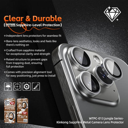 For iPhone 16 Pro / 16 Pro Max WK WTPC-013 Jungle Series Kinkong Sapphire Metal Camera Lens Protector Film(Natural Color) - iPhone 16 Pro Max Tempered Glass by WK | Online Shopping UK | buy2fix