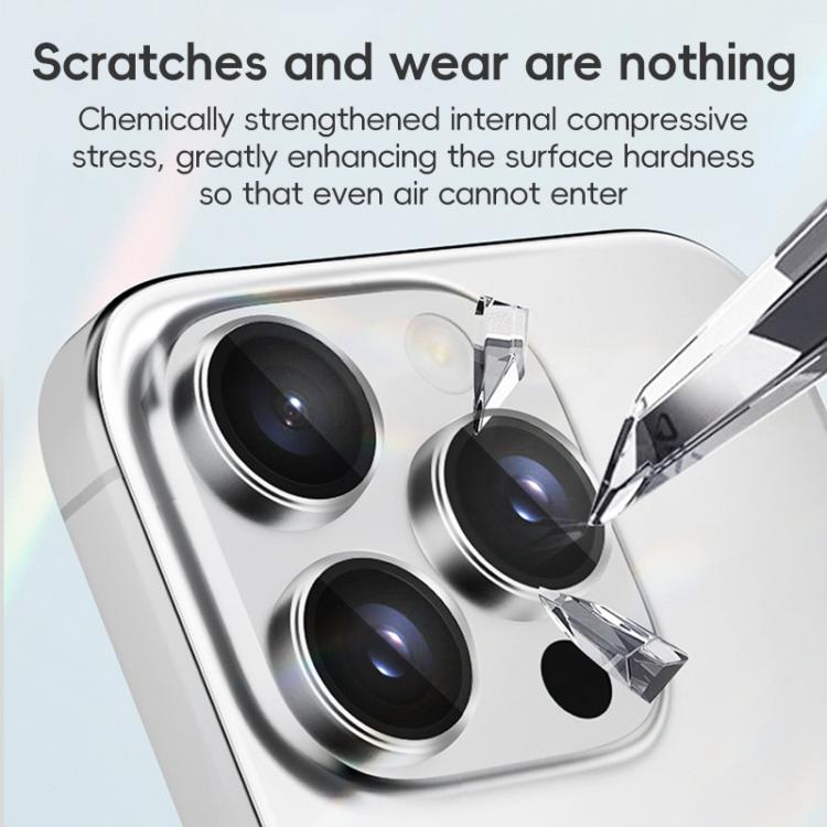 For iPhone 16 Pro / 16 Pro Max WK WTPC-013 Jungle Series Kinkong Sapphire Metal Camera Lens Protector Film(Silver) - iPhone 16 Pro Max Tempered Glass by WK | Online Shopping UK | buy2fix